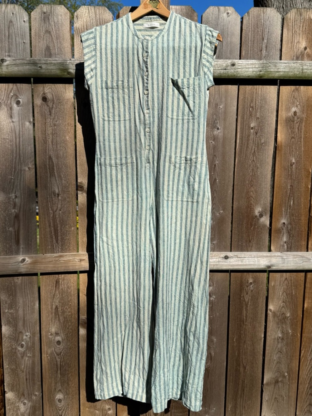 DÔEN Biarritz Seaside Stripe Silk Jumpsuit - Picture 5 of 16